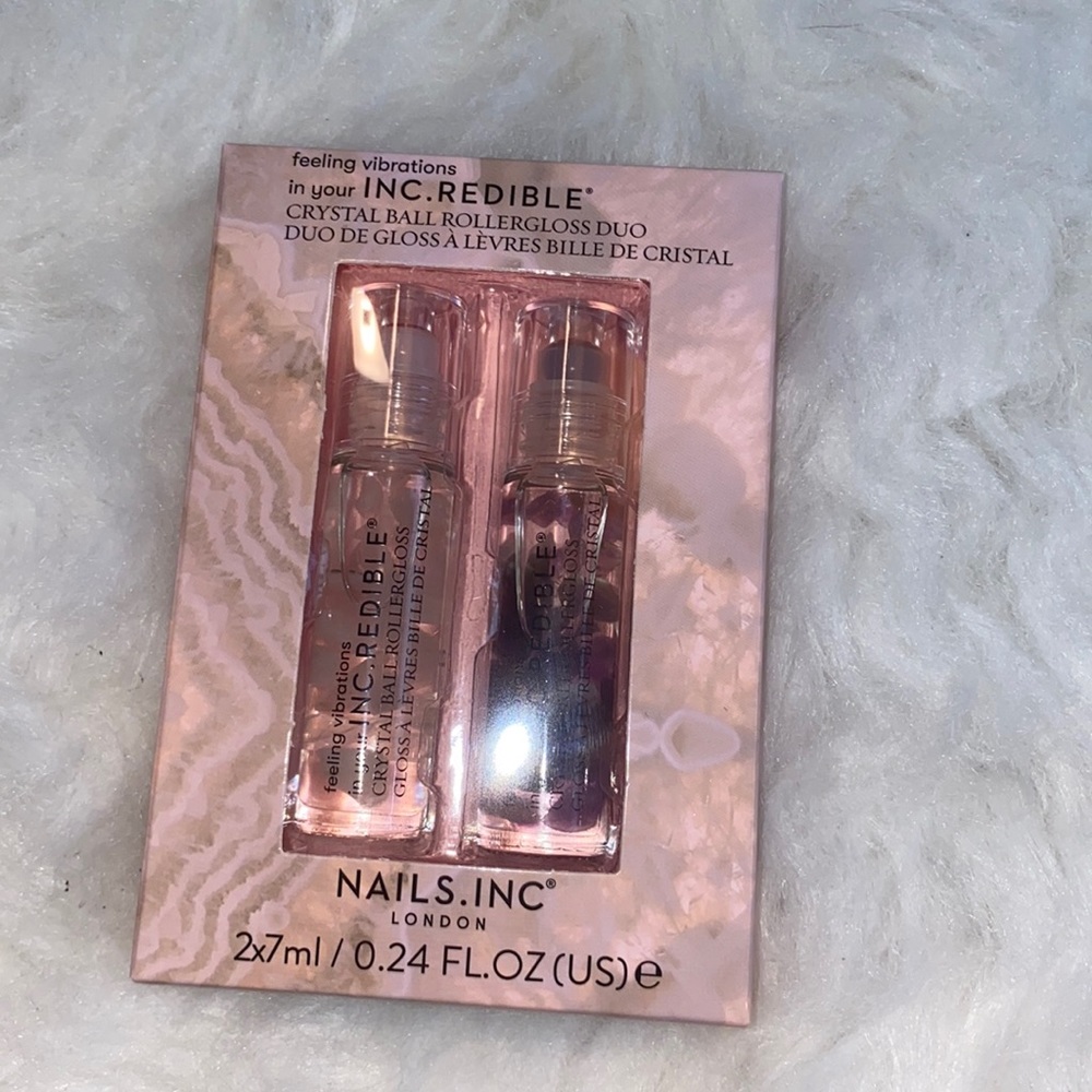 Crystal Rollergloss Duo Amethyst & Rose Quartz